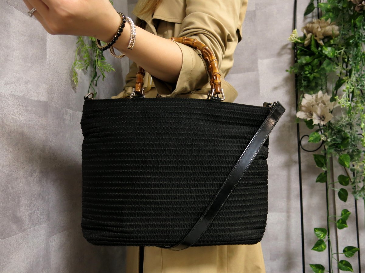 日本入荷 美品 グッチ ショルダーバッグ バンブー シルバー金具 ...