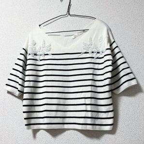 coco deal ココディール ニット ボーダーニット トップス ボーダーカットソー ボーダー ビジュー ビーズ