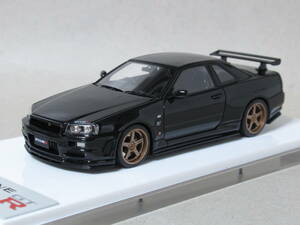 1/43 アイドロン ニッサン スカイライン GT-R BNR34 ニスモ S-tune ブラックパール EM512C