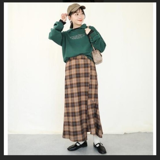 セール 新品未使用 terawear emu ロングスカート チェックスカーTERA てらさん