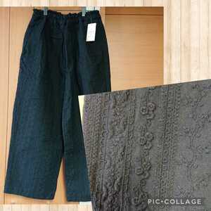 SM2 総刺繍 綿麻パンツ 新品 サマンサモスモス ブラック