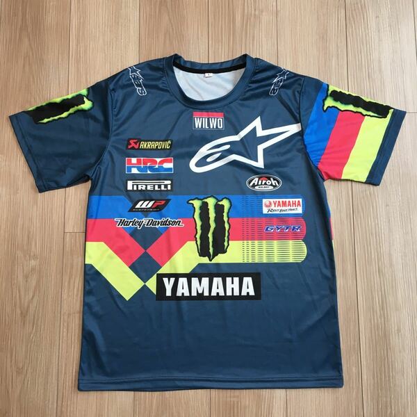 YAMAHA HRC Harley-Davidson Monster alpinestars T-shirt Tシャツ Lサイズ バイク ユーズド 正規品ではないと思いますが欲しい方どうぞ