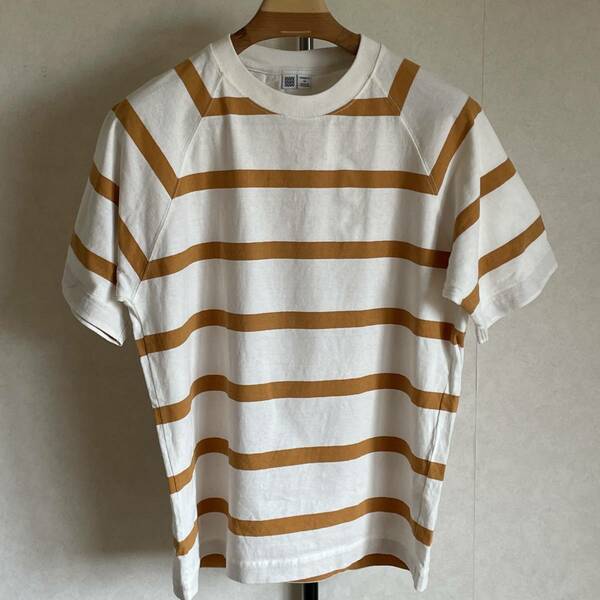 ユニクロUNIQLOラグランボーダー Tシャツ綿コットン半袖クルーネックMサイズ