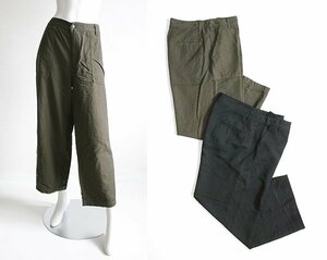 L'EQUIPE *2 point set * Baker pants dark olive & black size 15 wide pants thin set sale rekip*WX12