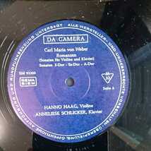 ★LP盤レコード DA CAMERA SM93305 Carl Maria von Weber「ROMANZEN」Hanno Haag:Violine Anneliese Schlicker:Klavier_画像4