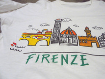 ビンテージ80’s90’s●FIRENZE ITALIA風景アートプリントTシャツ白●220923s2-m-tsh-ot 1980s1990s古着メンズトップス_画像4