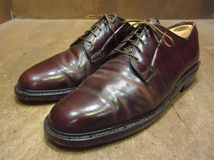 ビンテージ70's●STUART McGUIREコードバンプレーントゥシューズバーガンディsize 7 1/2 C●220927i1-m-dshs-255cm 1970s革靴