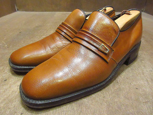 ビンテージ70's●FREEMANプレーントゥローファー茶size 9B●221025i2-m-lf-27cm 1970s革靴メンズレザー