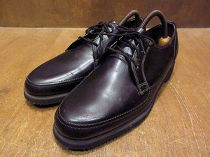 ビンテージ70’s80’s●DEADSTOCK WOLVERINEレザーポストマンシューズ黒size 6 1/2 E●221027k2-w-dshs-245cmデッドストック