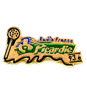ピンバッジ・ラジオフランス局マイク音響機器◆フランス限定ピンズ◆レアなヴィンテージものピンバッチ