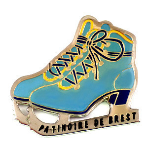  pin badge * figure skating shoes blue light blue * France limitation pin z* rare . Vintage thing pin bachi