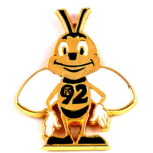 ピンバッジ・オードセーヌ県のミツバチ蜜蜂92県番号◆フランス限定ピンズ◆レアなヴィンテージものピンバッチ