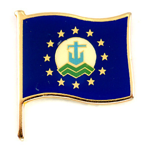 ピンバッジ・ユーロEU欧州連合の星の旗とイカリ錨◆フランス限定ピンズ◆レアなヴィンテージものピンバッチ