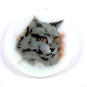  значок * кошка кошка. лицо .. керамика производства * Франция ограничение булавка z* редкость . Vintage было использовано булавка bachi