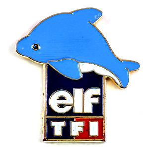  pin badge * dolphin light blue Dolphin TV department TF1 Elf kerosene * France limitation pin z* rare . Vintage thing pin bachi