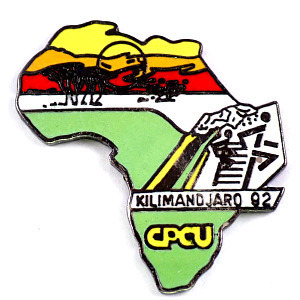  pin badge * Africa large land Kilimanjaro. . burning marathon convention * France limitation pin z* rare . Vintage thing pin bachi