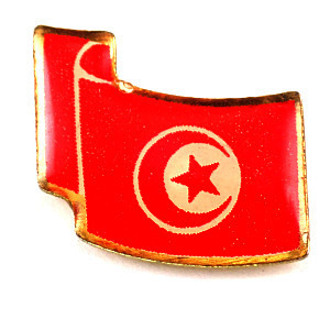 ピンバッジ・チュニジア国旗スター星と月◆フランス限定ピンズ◆レアなヴィンテージものピンバッチ