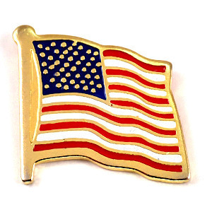 ピンバッジ・アメリカ国旗/USA星条旗はためく◆フランス限定ピンズ◆レアなヴィンテージものピンバッチ