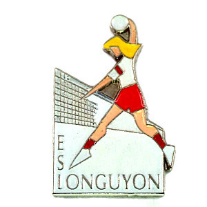  pin badge * volleyball woman player net . attack white lamp * France limitation pin z* rare . Vintage thing pin bachi