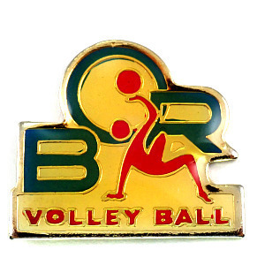 Pin Badge Volleyball Red Ball and Player ◆ French Limited Pins ◆ Редкая винтажная штифта