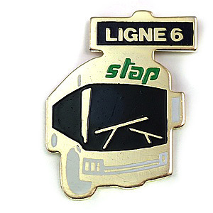  pin badge * shuttle bus car 6 number * France limitation pin z* rare . Vintage thing pin bachi