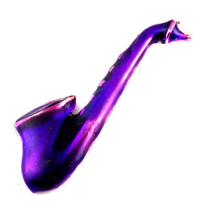 ピンバッジ・紫色のサックス楽器サクソフォン音楽◆フランス限定ピンズ◆レアなヴィンテージものピンバッチ