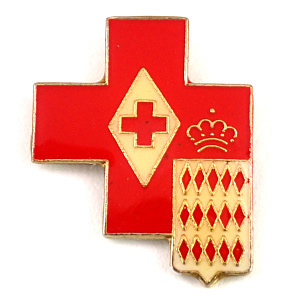 ピンバッジ・赤い十字モナコ公国の紋章◆フランス限定ピンズ◆レアなヴィンテージものピンバッチ