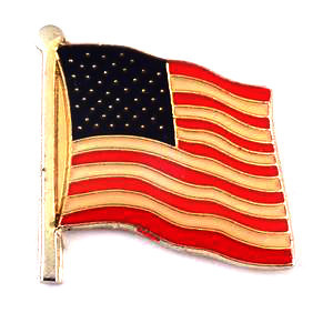 ピンバッジ・アメリカ国旗/USA星条旗はためく◆フランス限定ピンズ◆レアなヴィンテージものピンバッチ