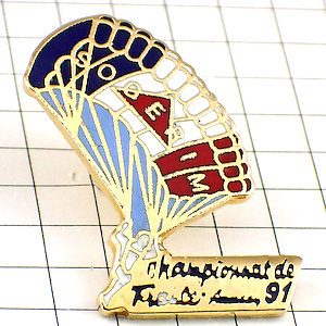  pin badge *pala Shute 3 color tricolor falling umbrella * France limitation pin z* rare . Vintage thing pin bachi