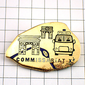  pin badge *... Paris map patrol car police * France limitation pin z* rare . Vintage thing pin bachi