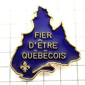 ピンバッジ・ケベック百合の紋章カナダ地図型◆フランス限定ピンズ◆レアなヴィンテージものピンバッチ