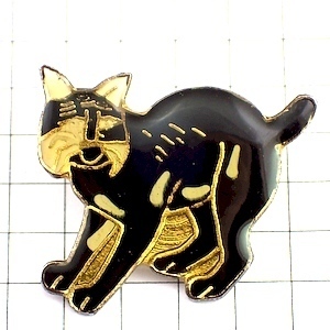 ピンバッジ・立ち止まるクロネコ黒猫◆フランス限定ピンズ◆レアなヴィンテージものピンバッチ