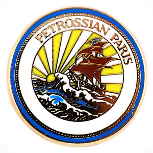  pin badge * caviar. can peto Russia n sailing boat boat sun yacht height wave * France limitation pin z* rare . Vintage thing pin bachi