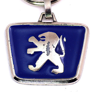  key holder * Peugeot car lion navy blue color * France limitation porutokre* rare . Vintage thing antique 