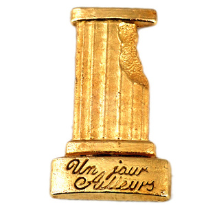 ピンバッジ・金色ゴールド古代ギリシャ神殿の柱◆フランス限定ピンズ◆レアなヴィンテージものピンバッチ