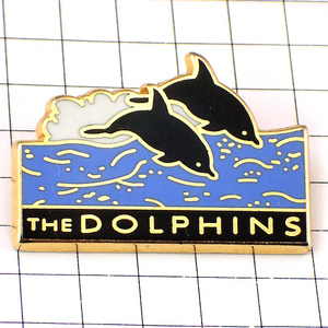  pin badge * black . dolphin wave Dolphin 2 head * France limitation pin z* rare . Vintage thing pin bachi