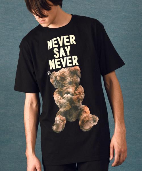 オンラインネット LISTEN NEVER milkboy 熊 Tシャツ 限定ビッグ クマ Tシャツ/カットソー(半袖/袖なし)