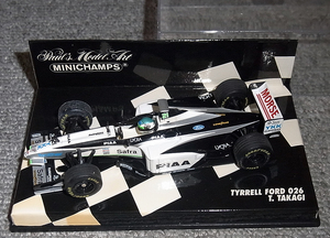 台紙日焼あり 1/43 ティレル フォード026 高木虎之助 1998 TYRRELL FORD