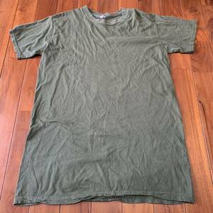 沖縄 米軍放出品 USMC MARINE ミリタリー Tシャツ トレーニング ランニング 筋トレ スポーツ LARGE OD (管理番号DE61)