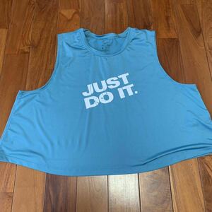 沖縄 米軍放出品 NIKE DRI FIT JUST DO IT ナイキ トレーニングウェア スポーツ ランニング 快適 最強 XLARGE 水色 (管理番号AB40)