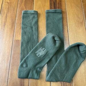 沖縄 米軍放出品 GI BOOTS SOCKS ブーツソックス アウトドア ミリタリー OD LARGE (管理番号J71)