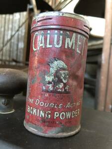 即決⑥ Calumet 40s ヴィンテージ 缶 カルメット USA ネイティブアメリカン インディアン ジャンク シャビー インダストリアル 古着 雑貨