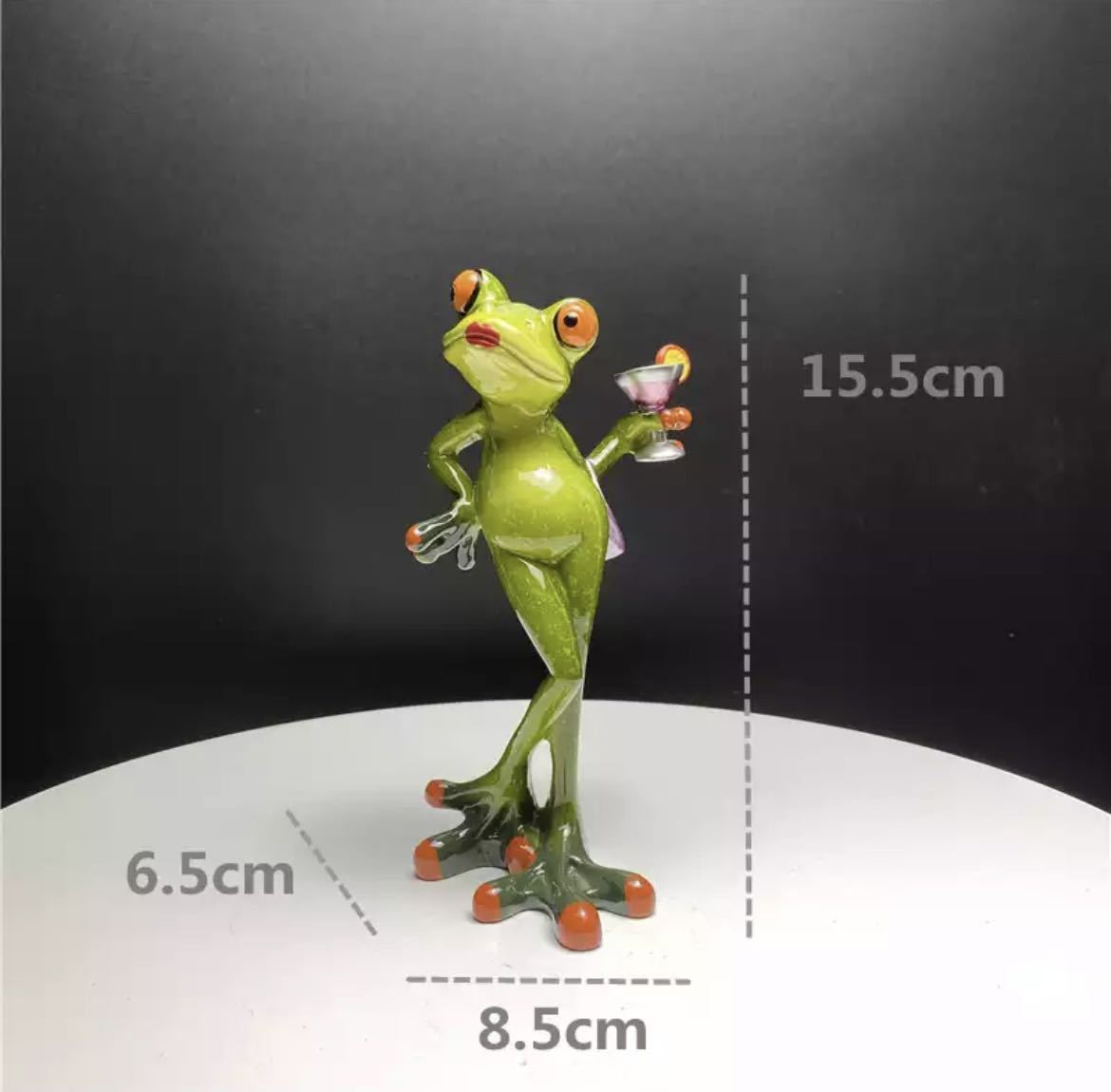 개구리 인형 레진 개구리 인형 장식물 인테리어 용품 인형 소품 상품 독특하고 귀여운 장식 칵테일 1560, 핸드메이드 아이템, 내부, 잡화, 장식, 물체