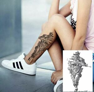 21 × 15cm タトゥーステッカー シール 刺青 入れ墨 タトゥー tattoo ボディーアート パーティー ファッション ソルジャー 兵士 1285