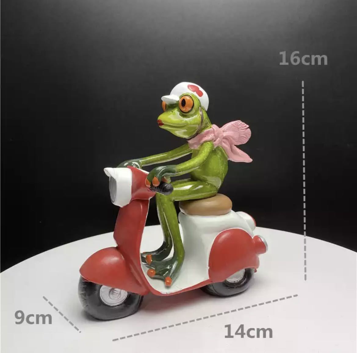 개구리 인형 레진 개구리 인형 장식물 인테리어 상품 인형 소품 상품 독특하고 귀여운 장식 오토바이 1560, 핸드메이드 아이템, 내부, 잡화, 장식, 물체