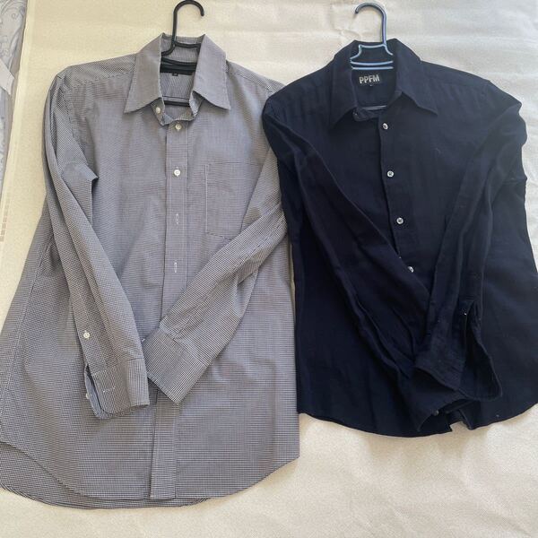 PPFM 紺色シャツ UNIQLOチェックシャツ 2枚
