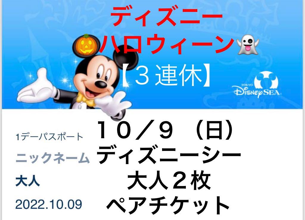 1月8日（土曜日）/ 東京ディズニーランド/ eチケット / 大人２枚