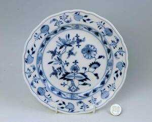 　　Old マイセン　 Plate 19.50cm　 = 　 Blue Onion 絵付け (　1級品　) 