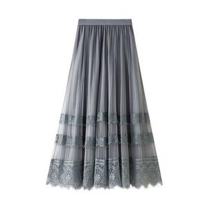  длинная юбка женский chu-ru юбка талия резина подкладка имеется elegant серый 