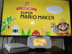 美品　ワンオーナー　送料込 任天堂 Nintendo Wii U プレミアムセット マリオメーカーバージョン shiro 本体 動作確認済みマリオ 3D付